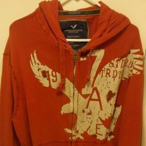 Mens 3XL AE Eagle Fleece Full Zip Up Hoodie